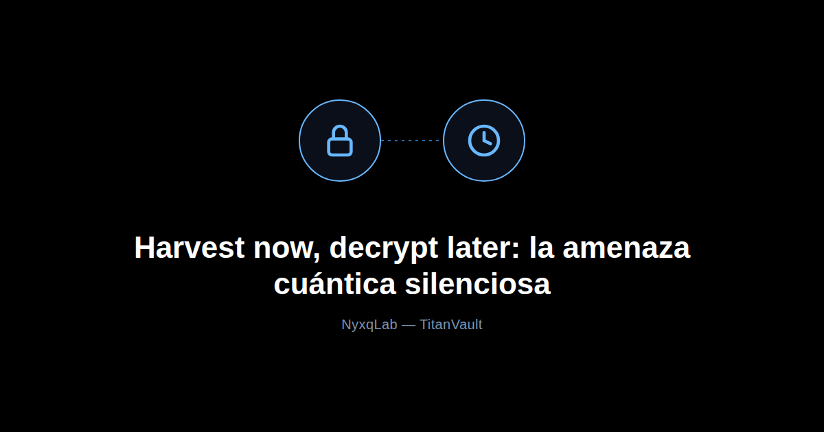 Icono de candado y reloj, representando la amenaza harvest now decrypt later