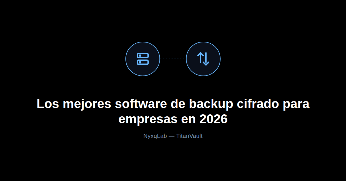 Icono de servidor y comparación, representando software de backup cifrado para empresas