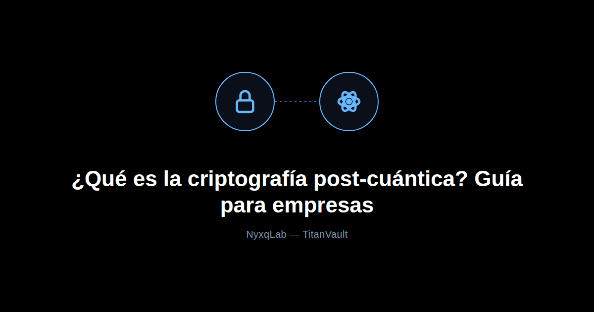 Icono de candado y átomo, representando la criptografía post-cuántica