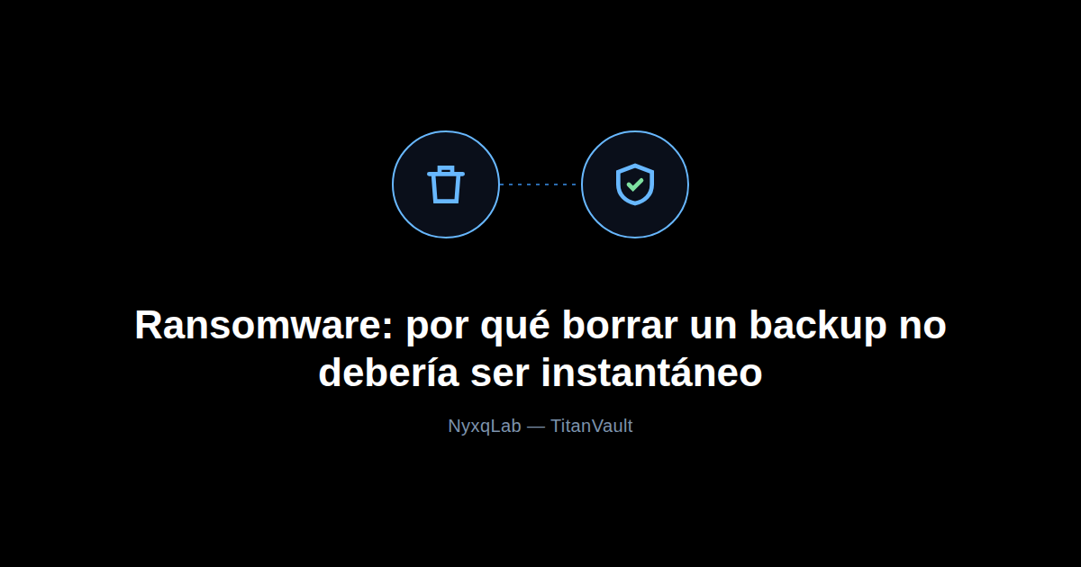 Icono de papelera y escudo, representando la papelera anti-ransomware de backups