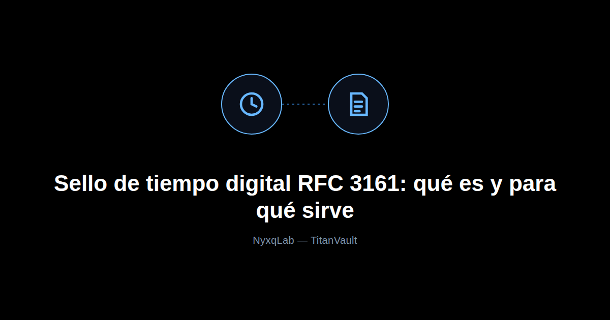 Icono de reloj y documento, representando el sello de tiempo digital RFC 3161